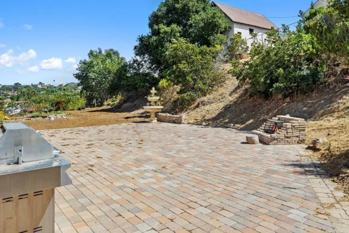 Brick patio great for BBQs.