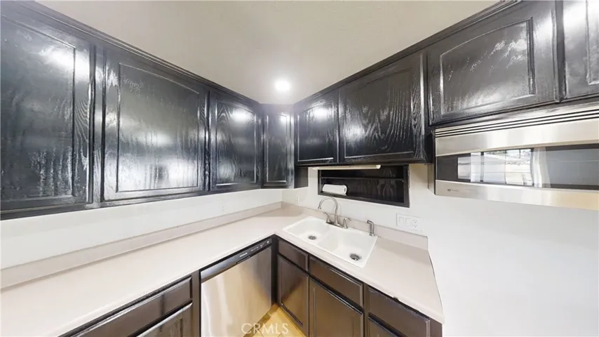 Kitchen, microwave and sink view