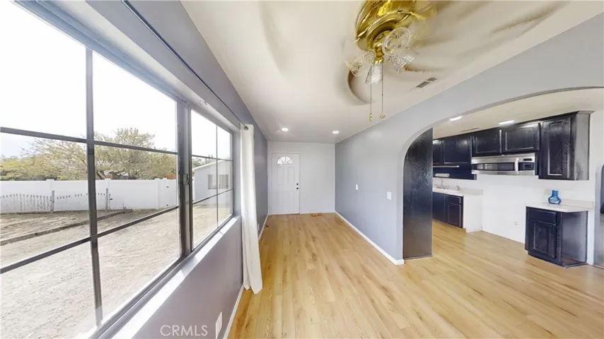 View of kitchen from dining area