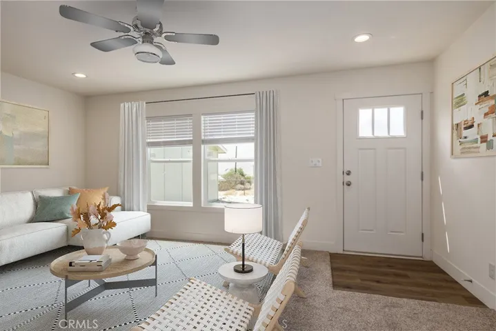Living room virtually staged