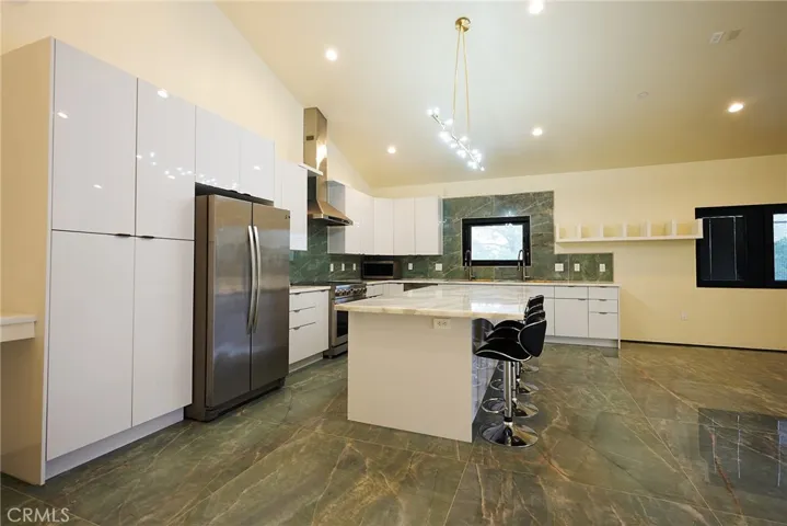 Custom Kitchen w/ special hanging light