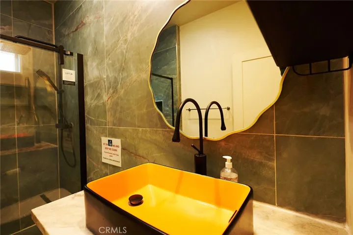 Custom Vessel sink in guest bathroom