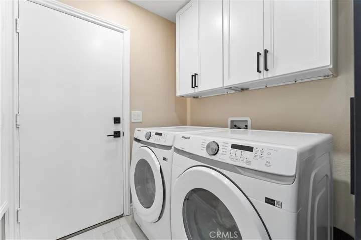 Inside laundry room.