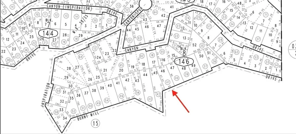 Parcel dimensions of lot