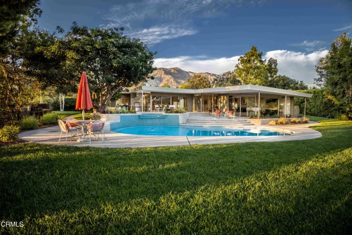 back pool shot with mountains