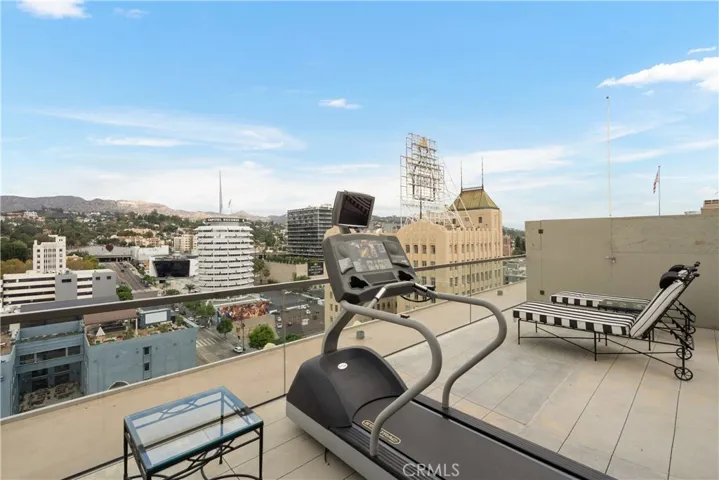 View of Hollywood sign from pool deck