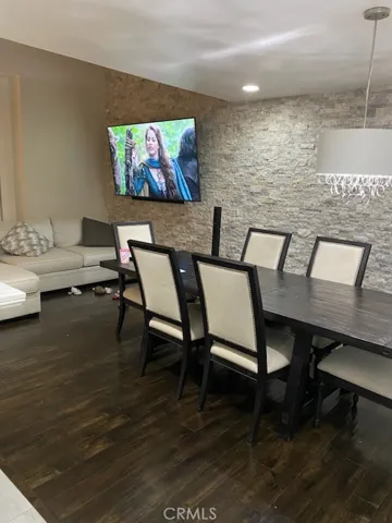 Dining area when furnished