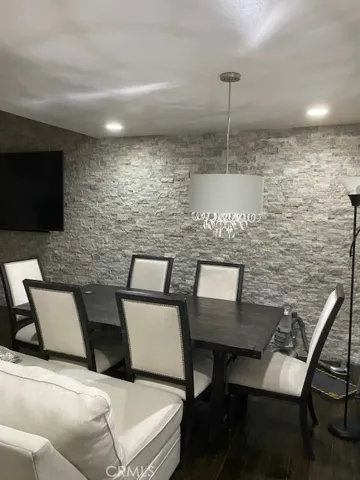 Dining area when furnished
