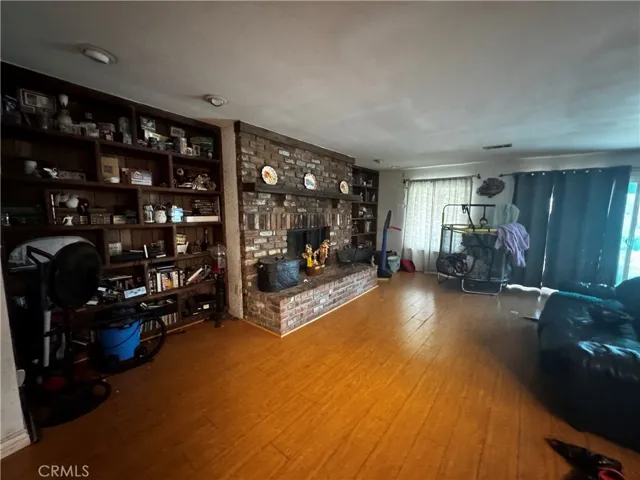 Brick Fireplace in Living Room