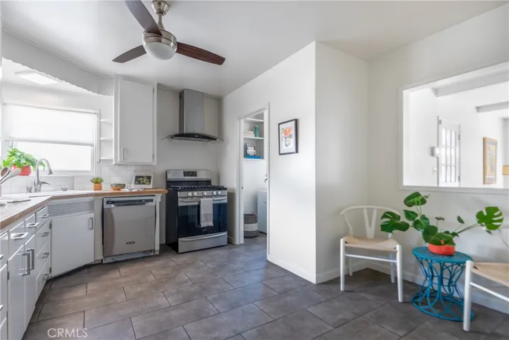 Open kitchen with eating nook