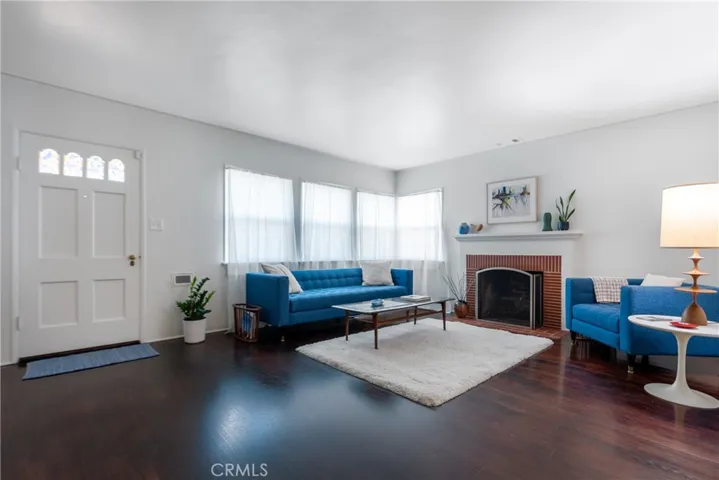 Living room with fireplace