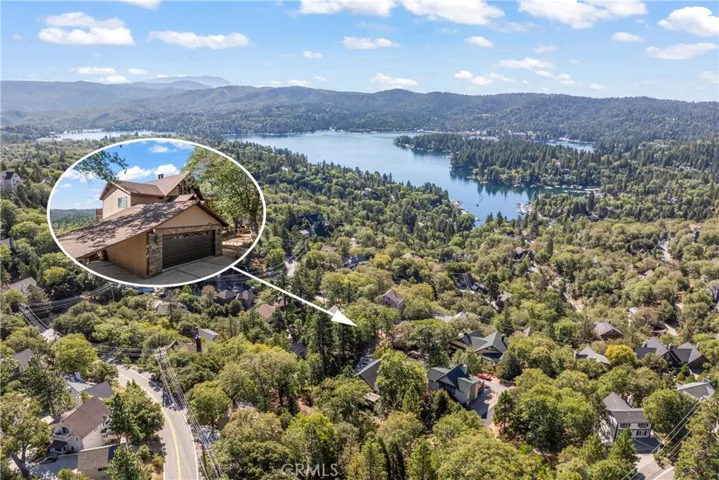 Aerial view. Close to the lake with panoramic lake views!