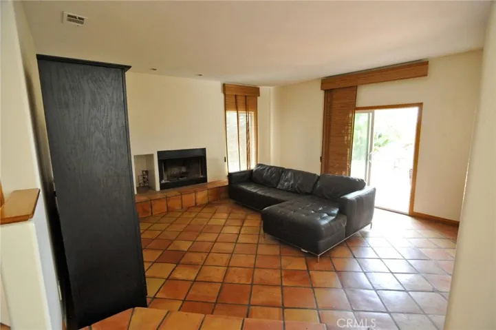 Family room with fireplace