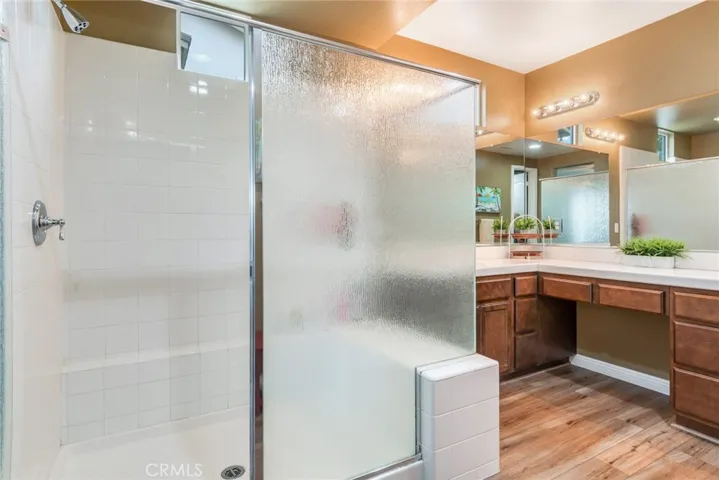 Primary Bath Has A Big Step-In Shower With Privacy Glass Surround; Ample Walk-In Closet Here Too