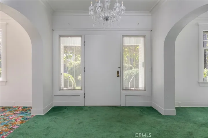 Entry foyer.  Large living room to the right; dining room to the left.