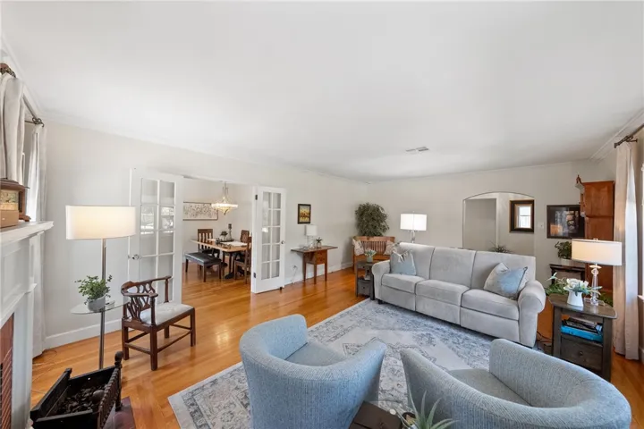 View from living room to dining area