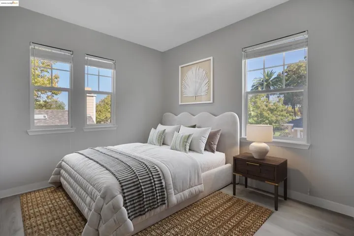 Bedroom with wood finished floors