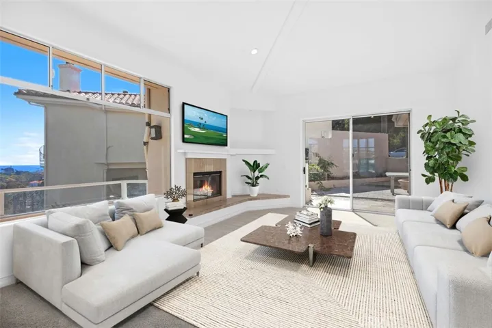 Virtually staged family room