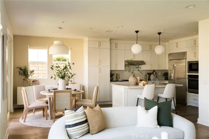 Living room, Dining area and Kitchen