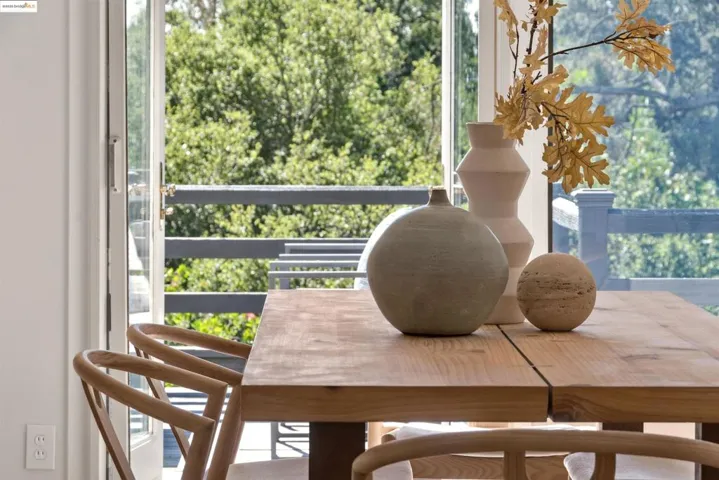Balcony with view of scattered trees