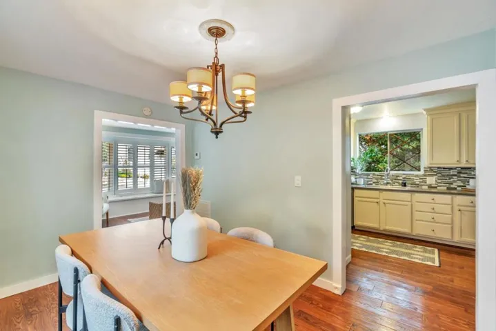 Dining room looking into kitchen