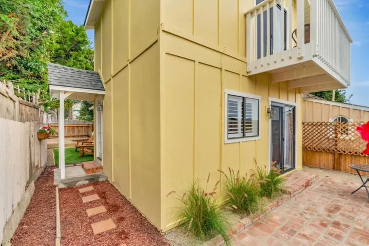 Brick patio and side yard