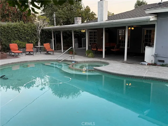 Views of the pool and spa