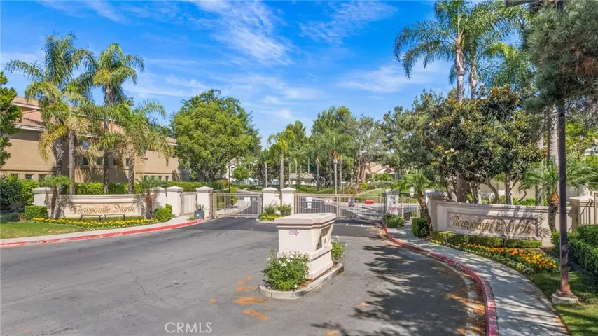 One of two gated entrances
