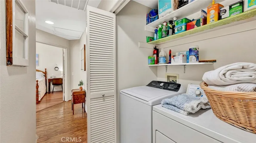 Laundry closet conveniently located upstairs