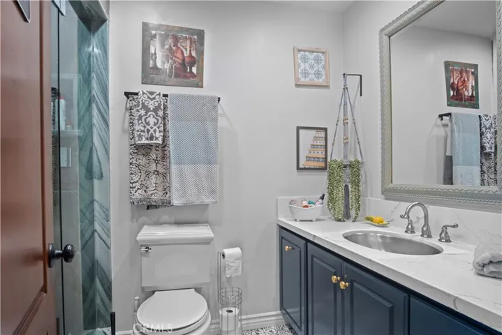 Downstairs bathroom with steam shower