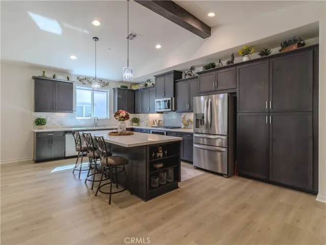 Open concept living kitchen area.