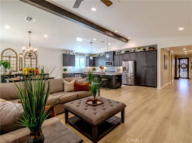 Open concept living kitchen area.