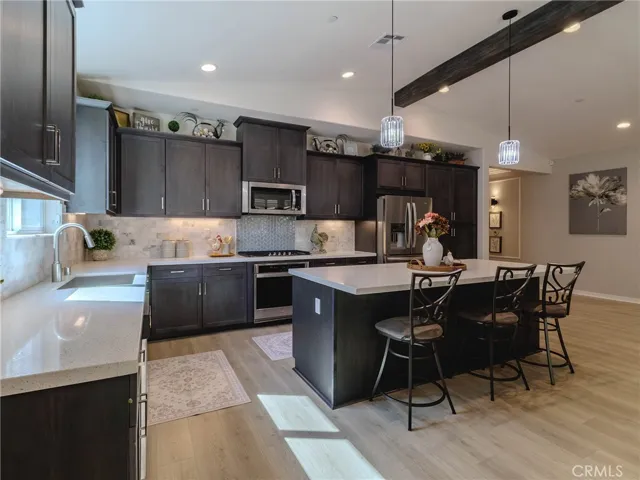 Open concept living kitchen area.