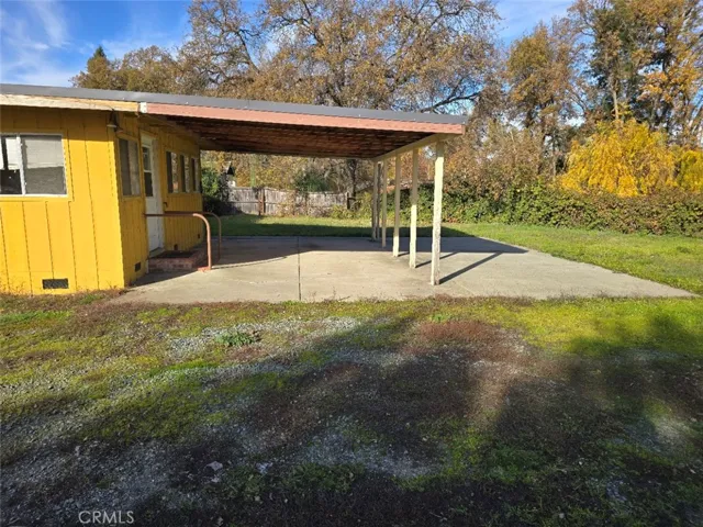 Carport and RV space with hookups