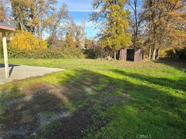 Looking at back yard which borders channel