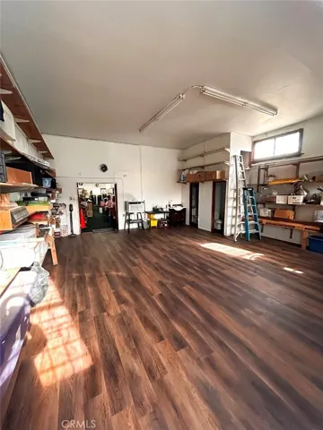 Rear storage area with newly installed flooring