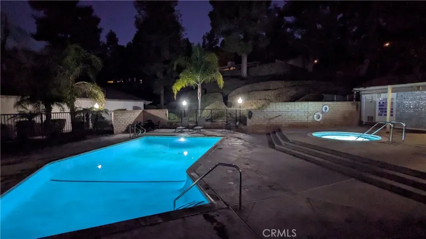 Night time pool/spa area