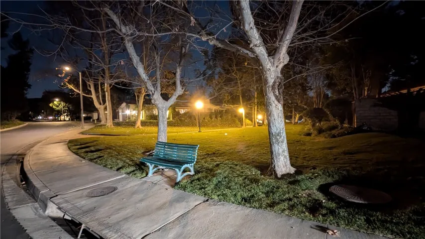Night time green belt / walkway