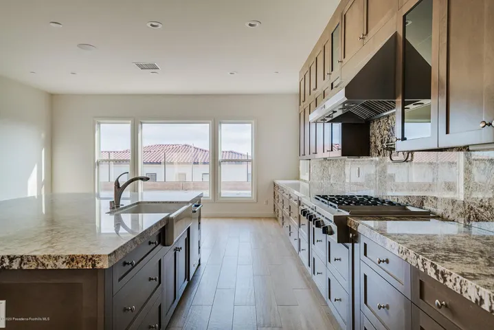 Kitchen facing back yard