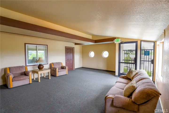 Upstairs in the clubhouse.