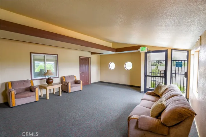 Upstairs in the clubhouse.