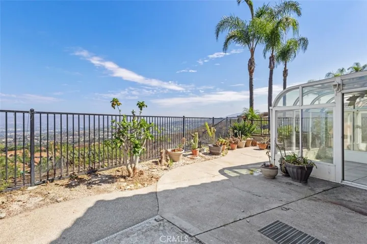The rear patio area and the view.