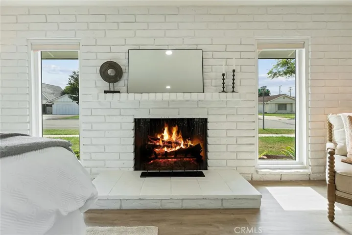 Cozy nights can be spent in front of the wood burning fireplace