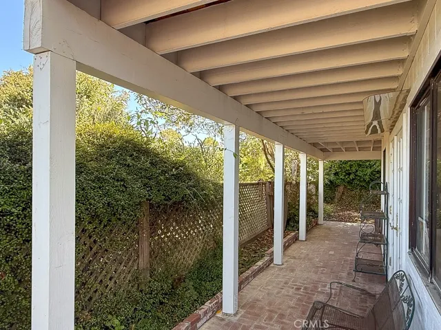 Patio outside french doors of main level bedroom