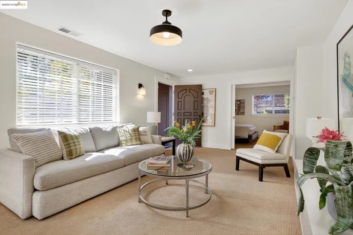 Lower level sitting room or media room, with street level entrance