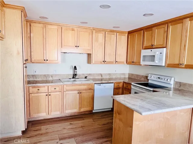 Updated kitchen with recessed lighting