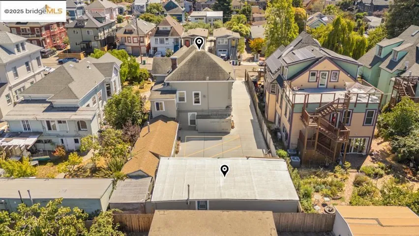 Aerial perspective of suburban area