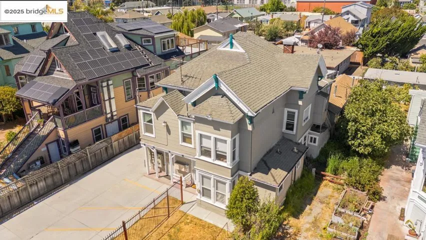 Aerial perspective of suburban area