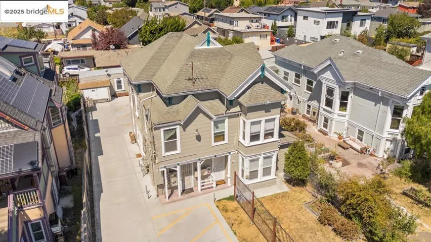 Aerial perspective of suburban area