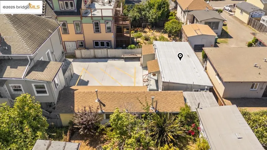 Aerial perspective of suburban area